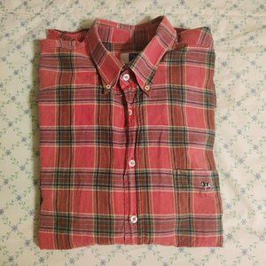 Vaca Lechera XXL pink plaid button up shirt